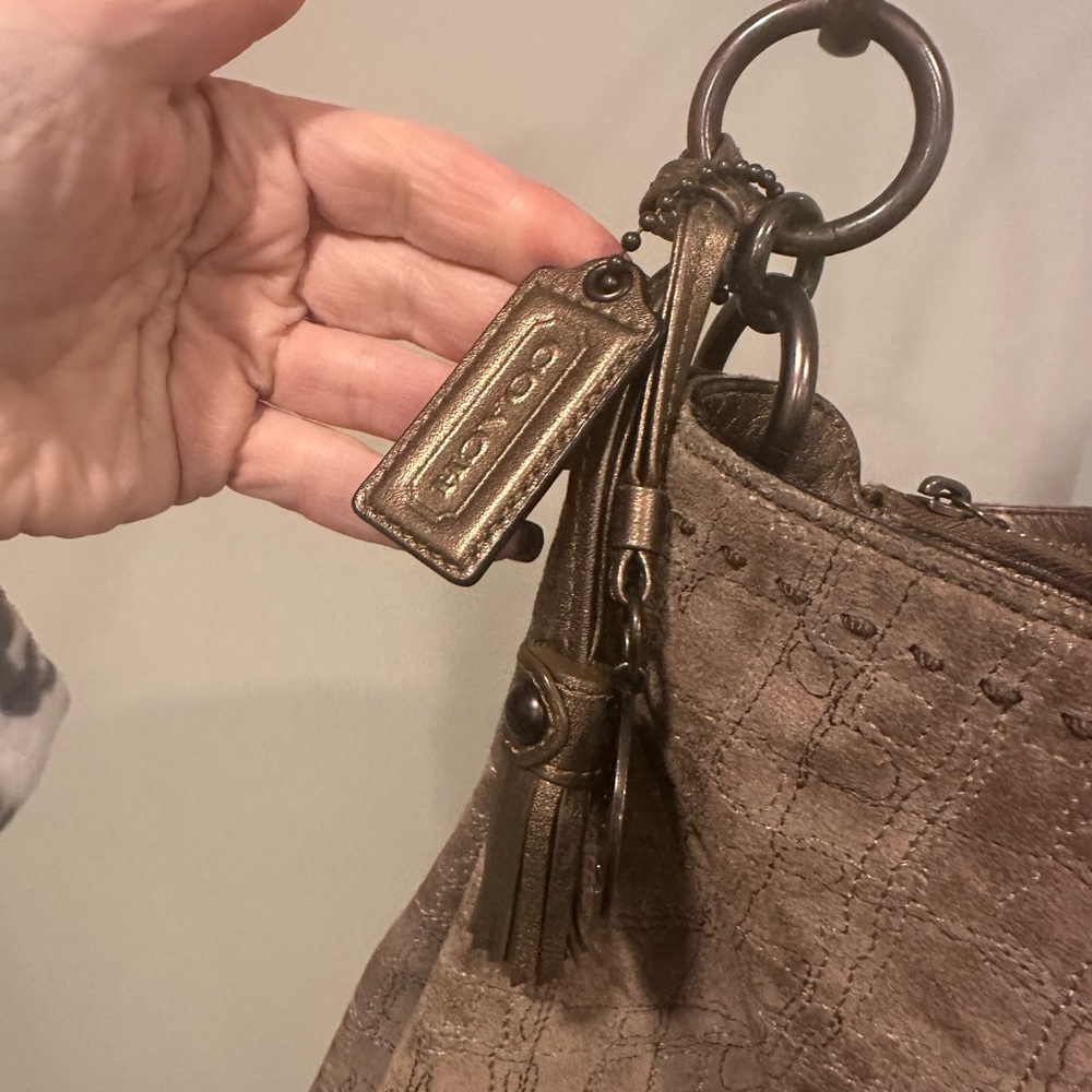 Coach suede and leather bag - Picture 4 of 7